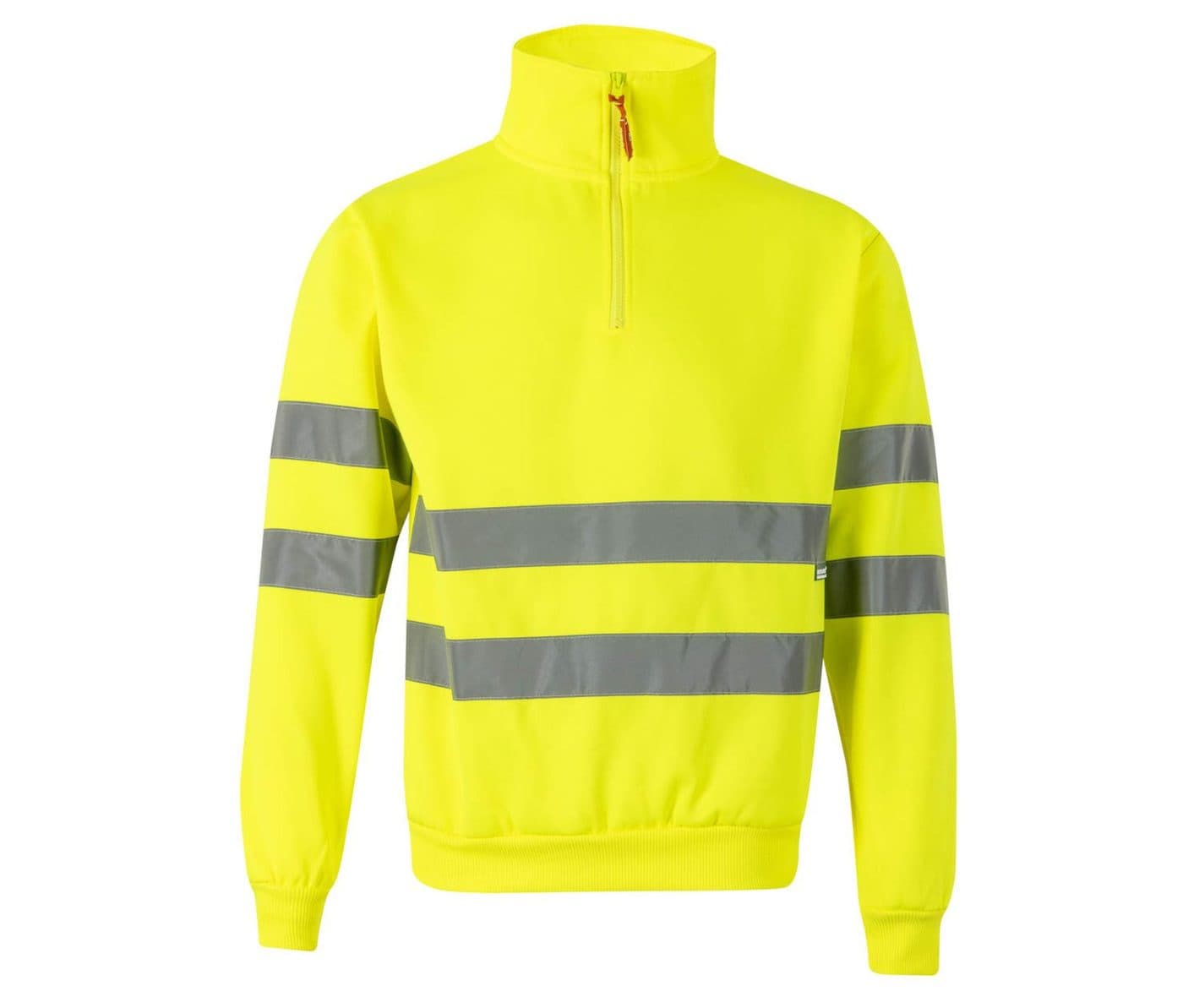 SWEAT COL ZIPPÉ HAUTE VISIBILITE