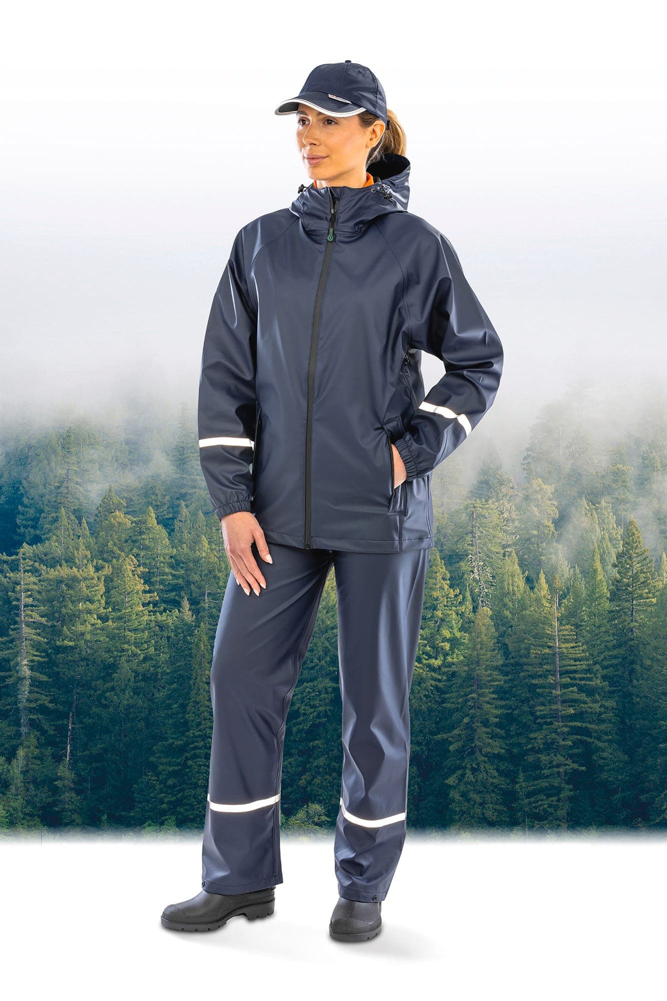 Veste imperméable Prism PU avec bandes réfléchissantes en situation
