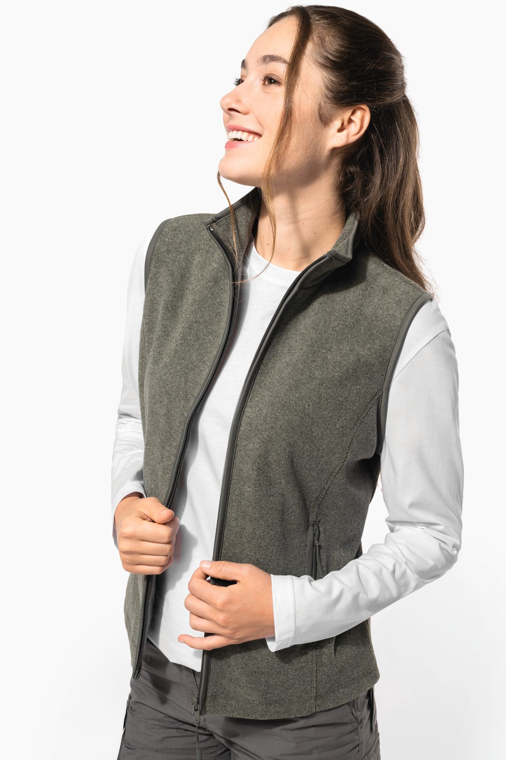 Bodywarmer micropolaire femme en situation