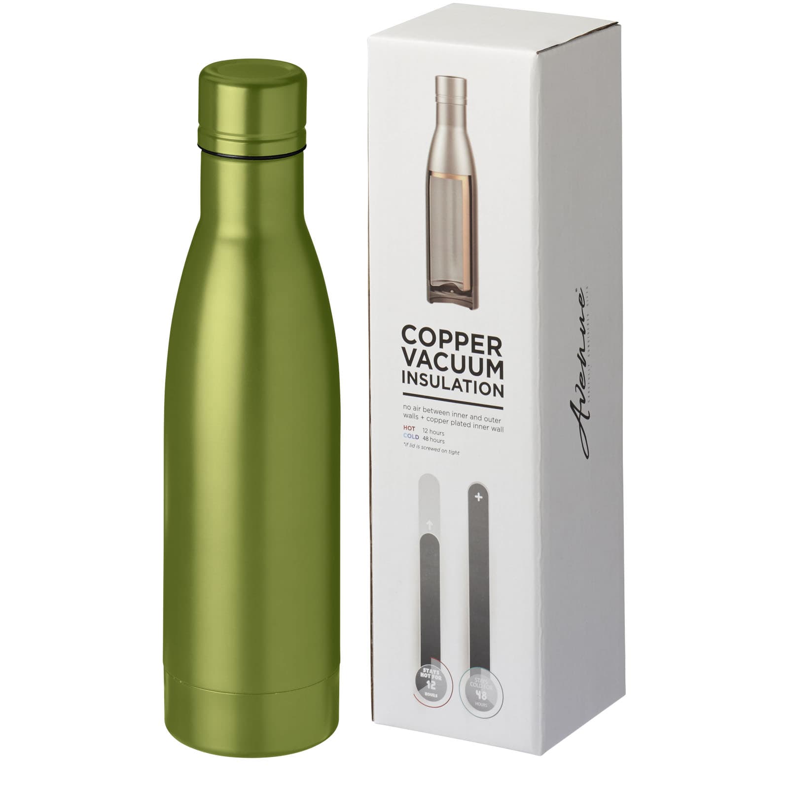 Bouteille isotherme Vasa sous vide avec couche de cuivre de 500 ml coloris Citron vert
