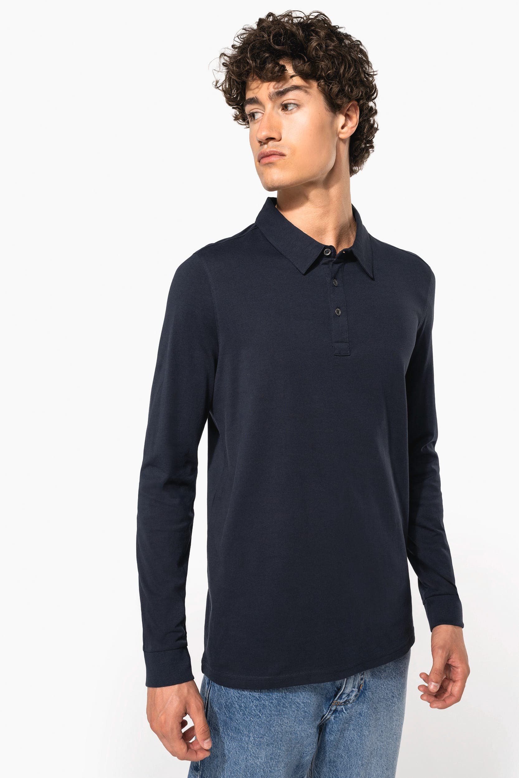 Polo jersey manches longues homme en situation
