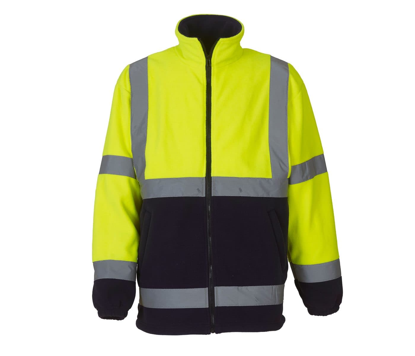 HI-VIS HEAVYWEIGHT FLEECE JACKET coloris Jaune haute visibilité / Marine