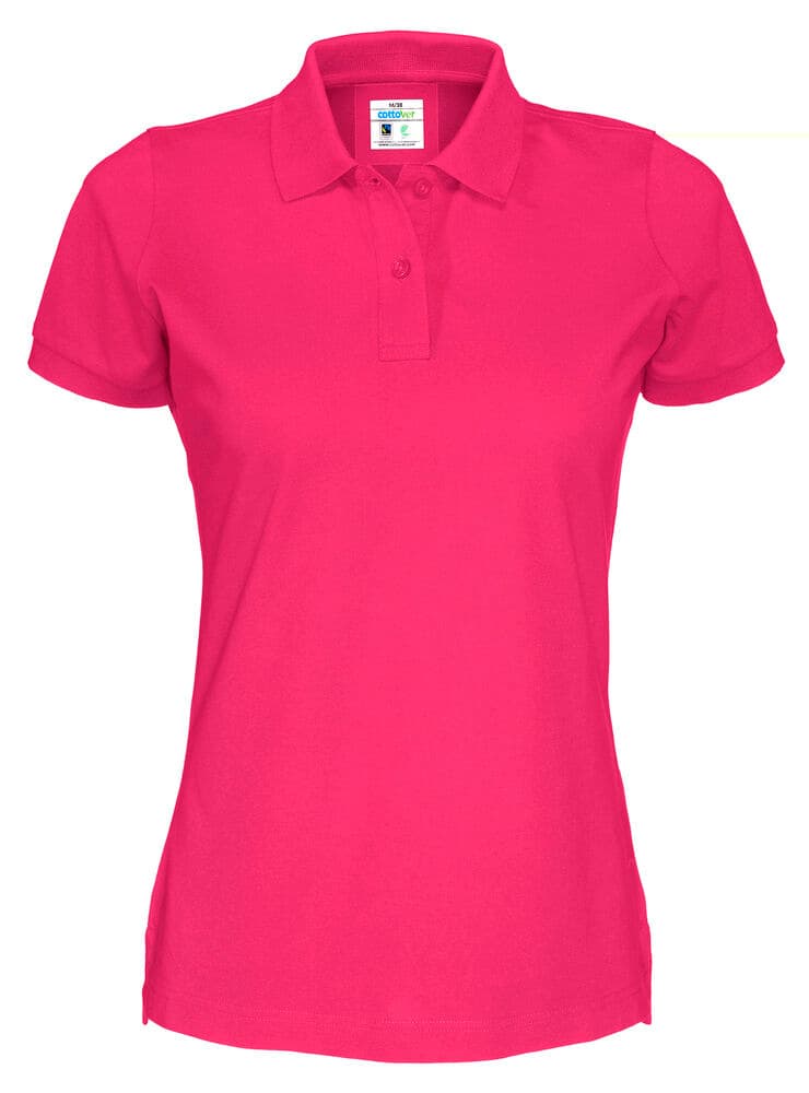 POLO PIQUE FEMME - CERTIFIÉ GOTS coloris Cerise