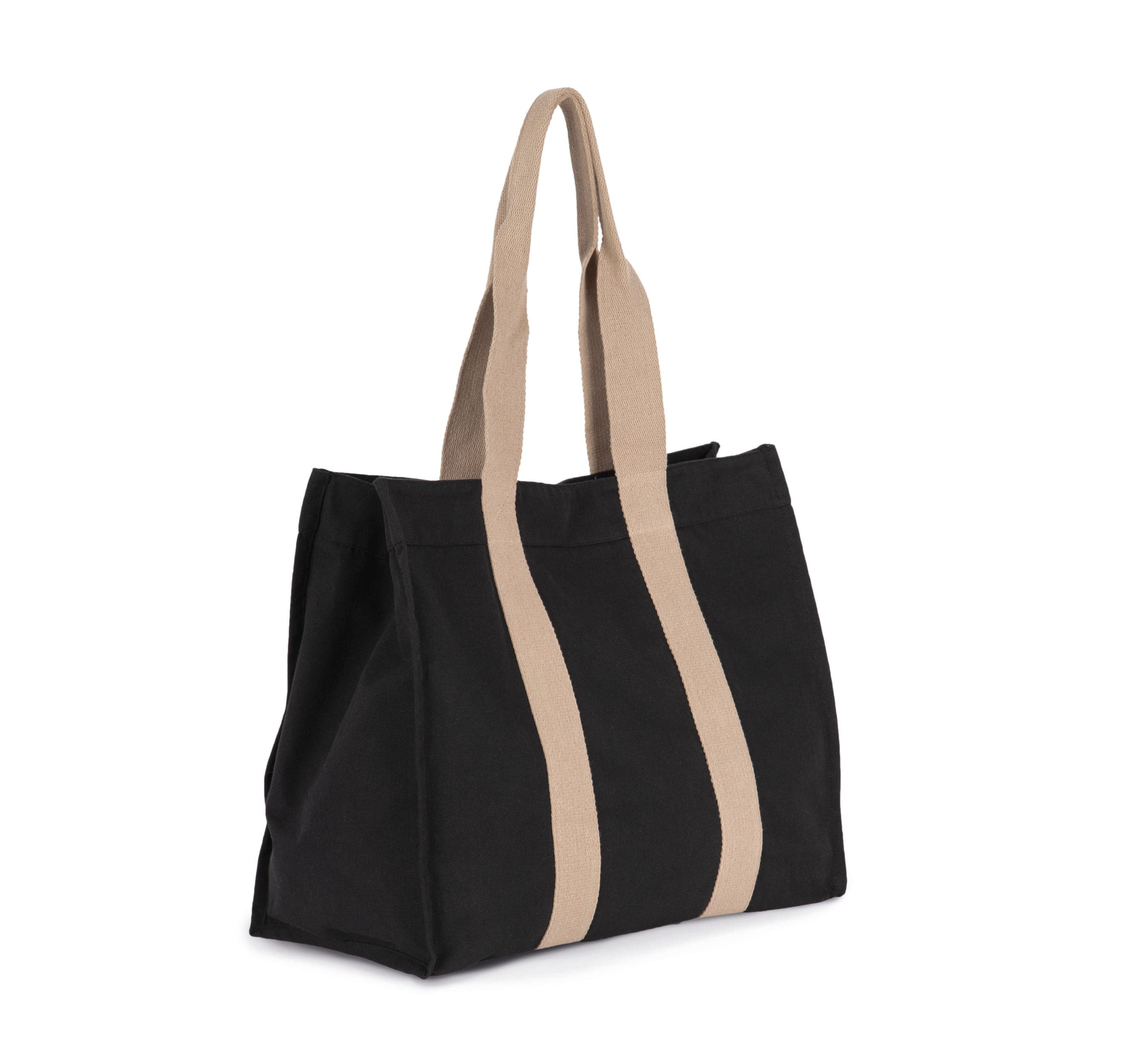 Grand sac shopping à soufflet recyclé en situation