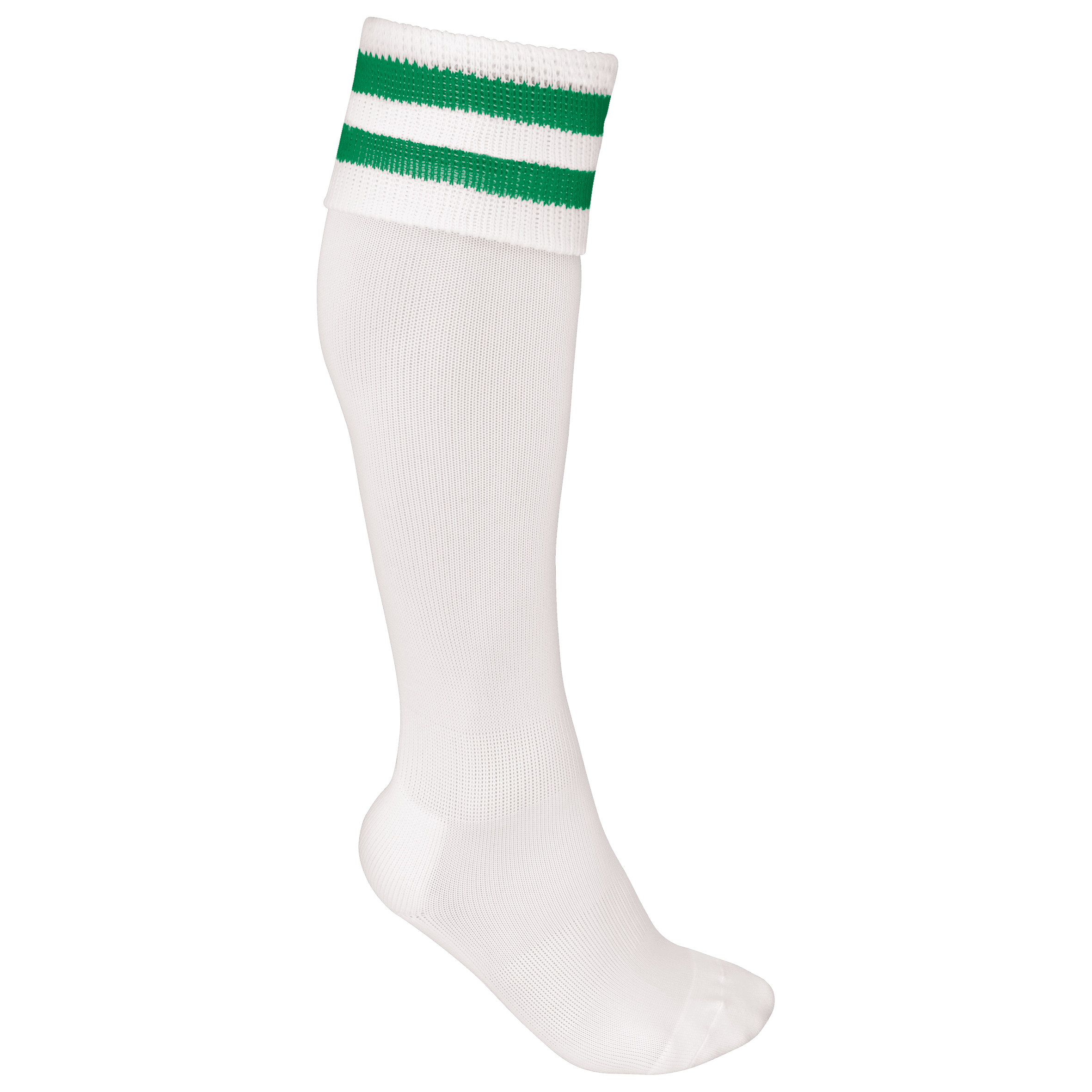 Chaussettes de sport rayées unisexe coloris Blanc / Vert kelly sport
