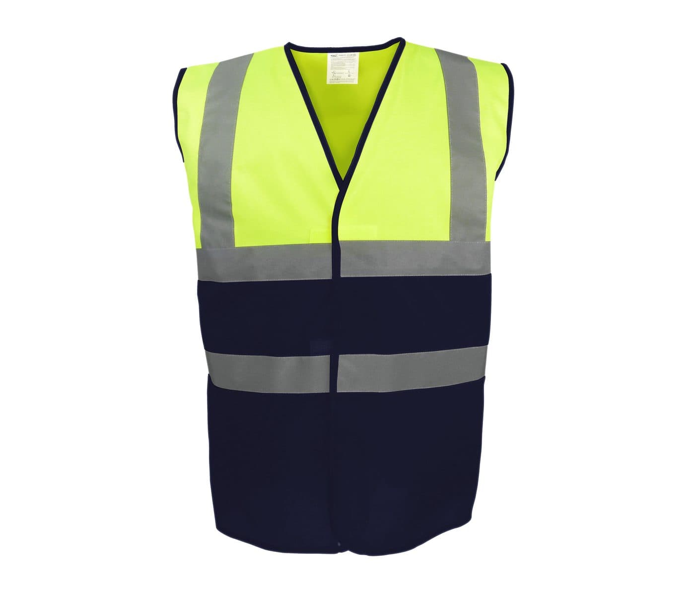 HI-VIS TWO-TONE WAISTCOAT coloris Jaune haute visibilité / Marine