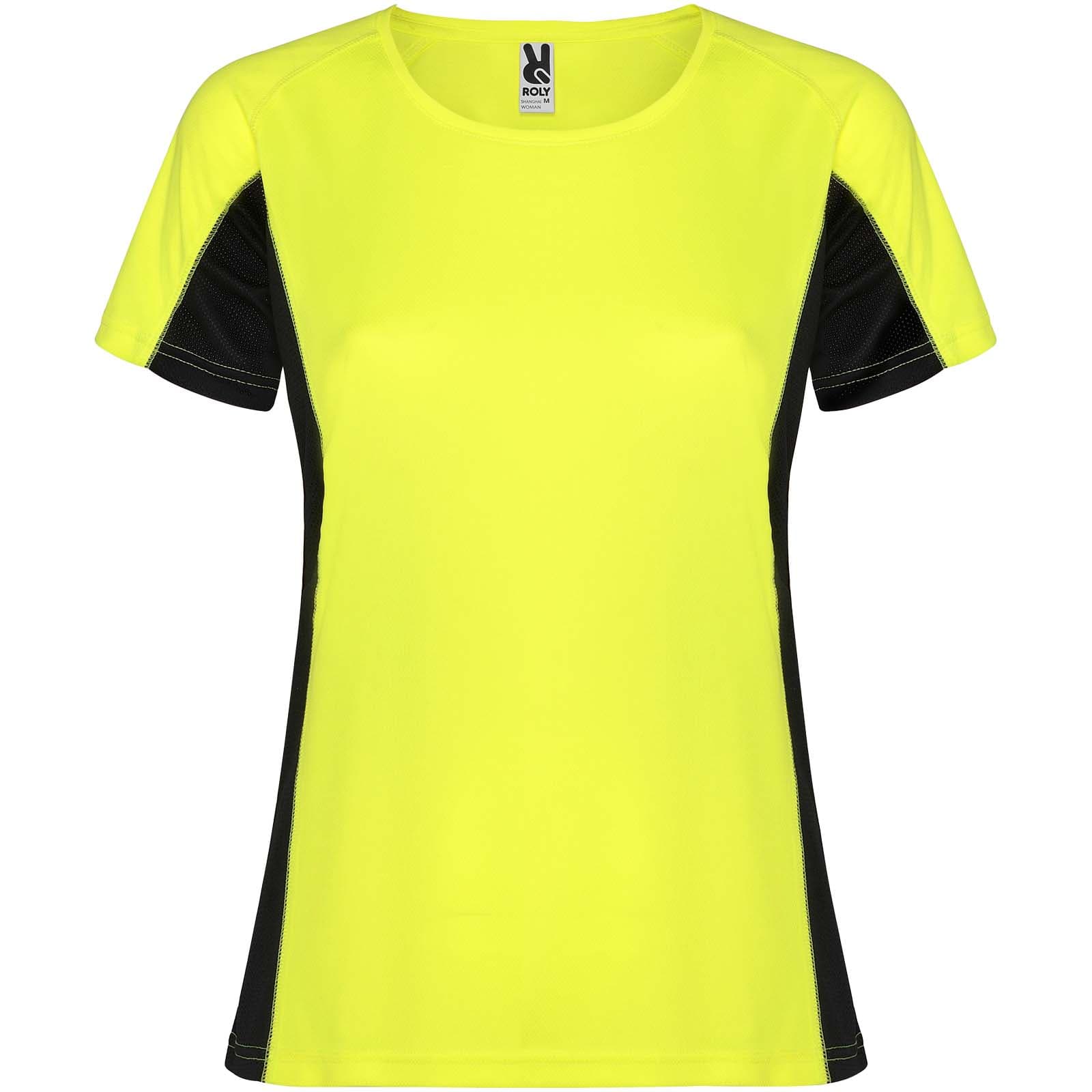 T-shirt de sport de 140 g/m² Shanghai à manches courtes pour femme coloris Jaune fluo