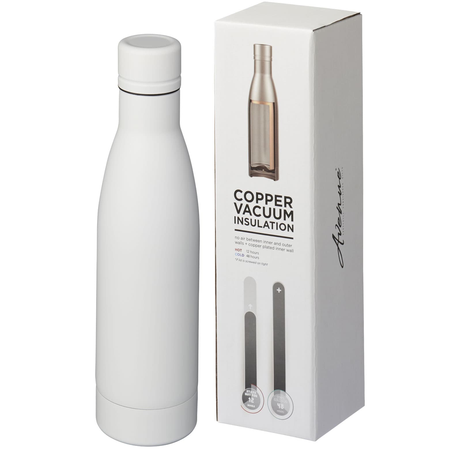 Bouteille isotherme Vasa sous vide avec couche de cuivre de 500 ml coloris Blanc