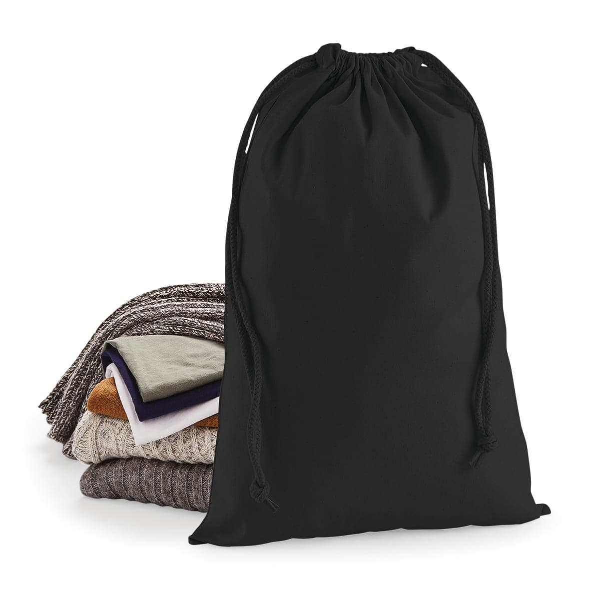 Sac cordelette en coton premium en situation