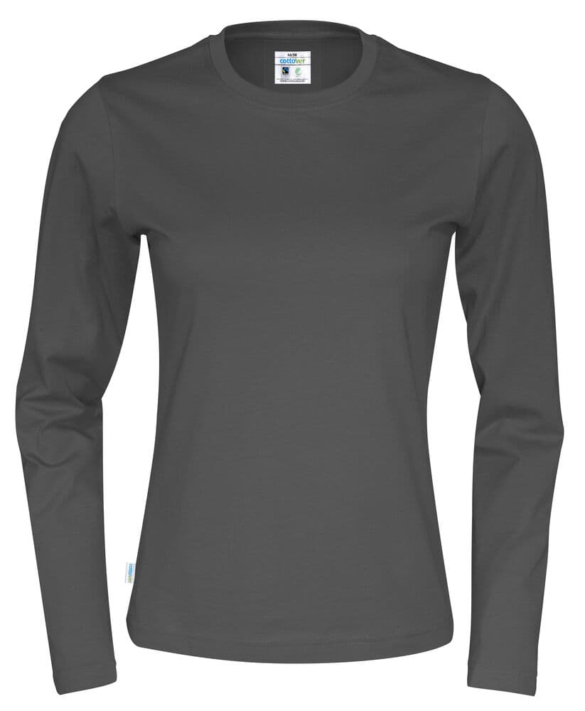 T-SHIRT MANCHES LONGUES FEMME - CERTIFIÉ GOTS coloris Anthracite