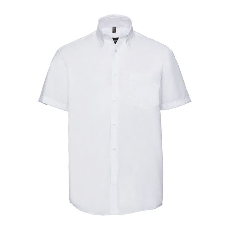 Russell Non-iron Men Shirt short-sleeve coloris Blanc