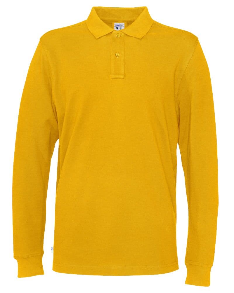 POLO PIQUE MANCHES LONGUES HOMME - CERTIFIÉ GOTS coloris Jaune