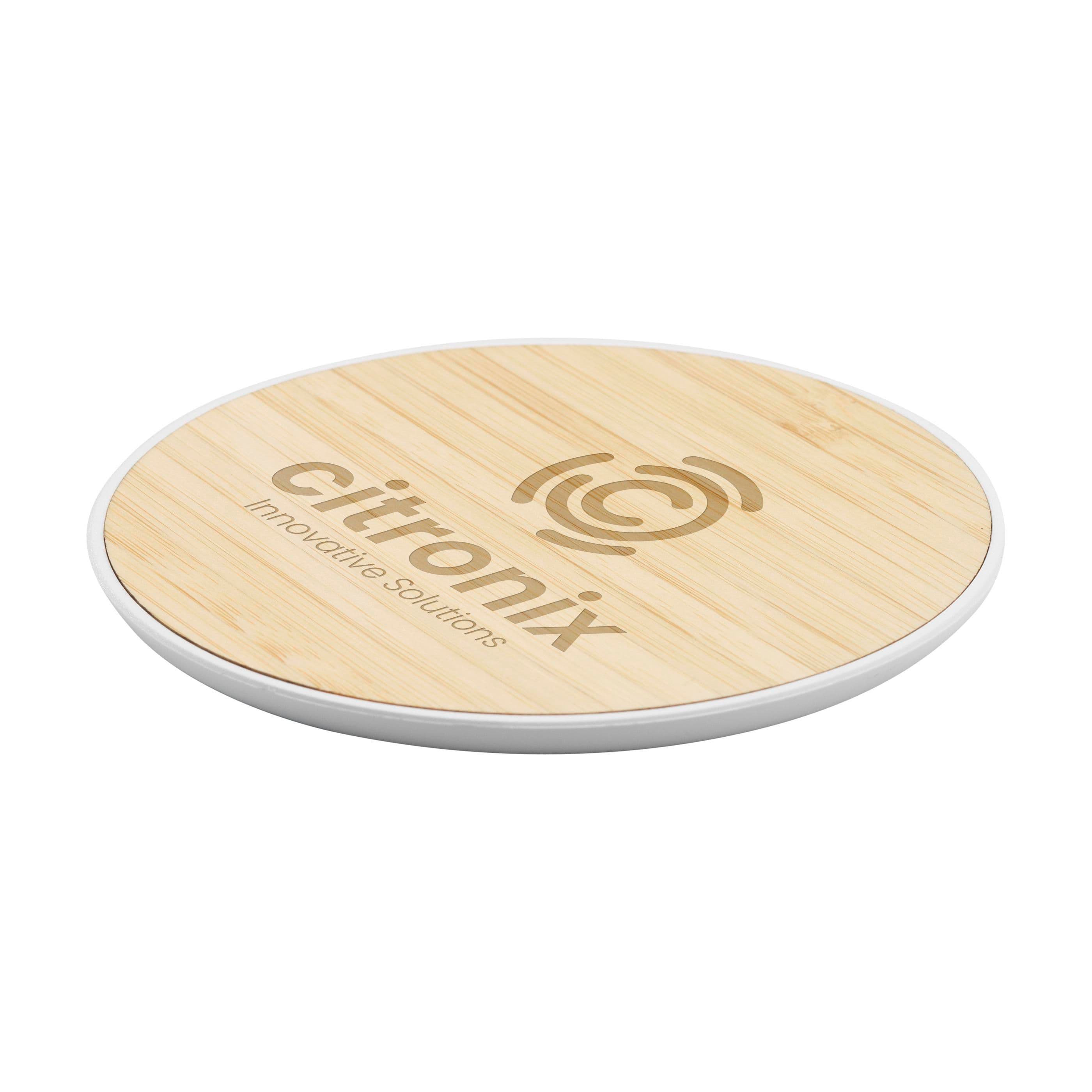 Chargeur rapide sans fil bambou 15W en situation