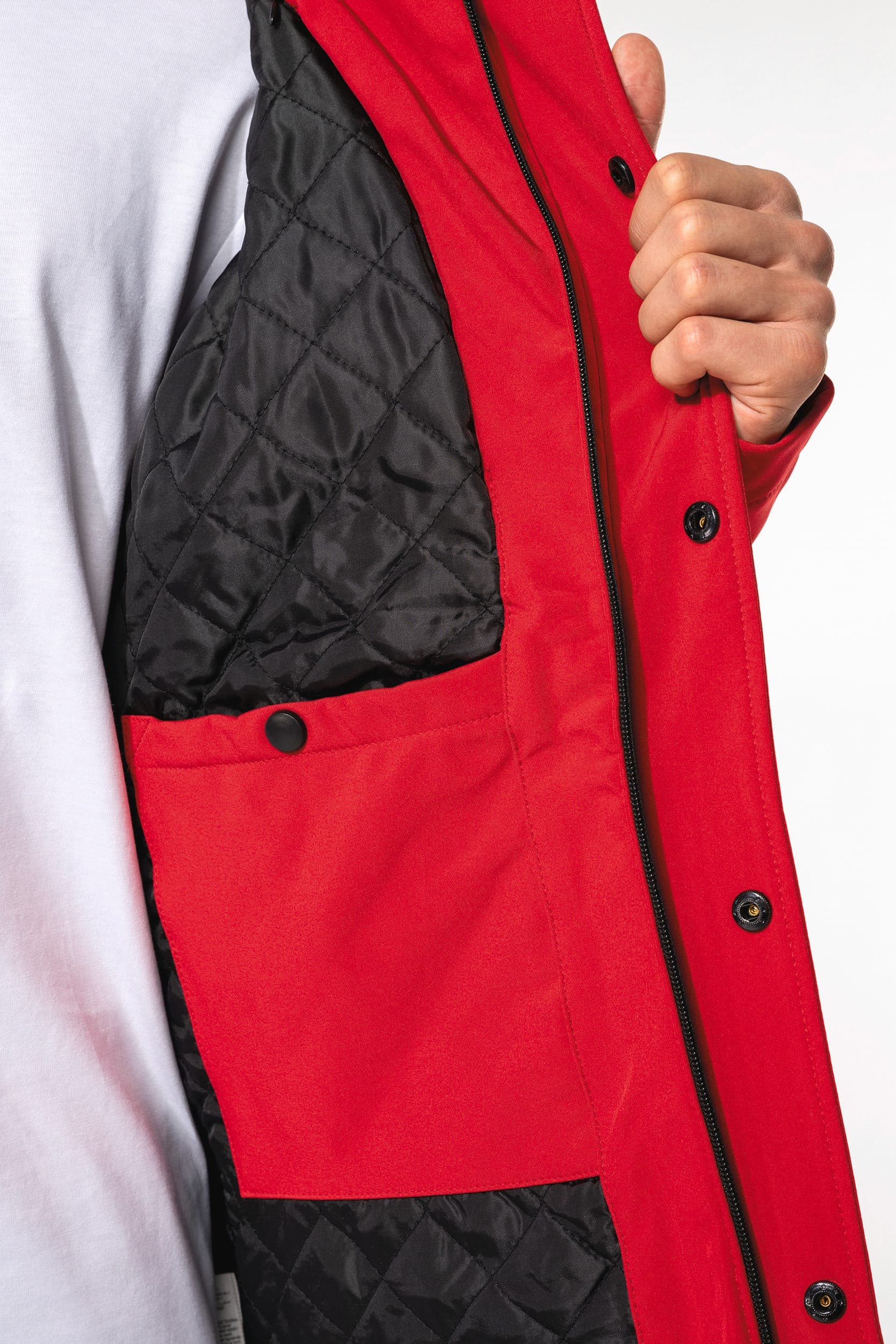 Parka softshell doublée capuche homme en situation