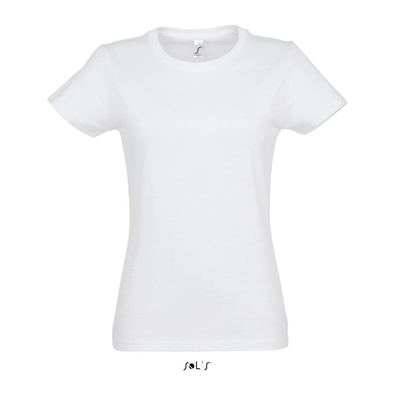 SOL'S IMPERIAL WOMAN ROUND COLLAR T-SHIRT coloris Blanc
