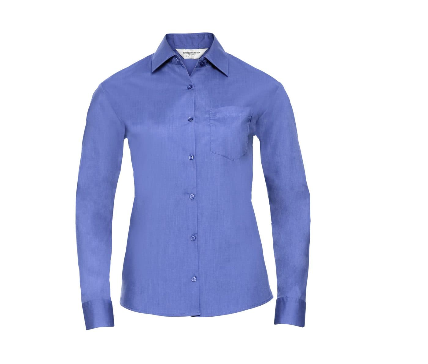LADIES' LONG SLEEVE CLASSIC POLYCOTTON POPLIN SHIRT coloris Bleu Corporate