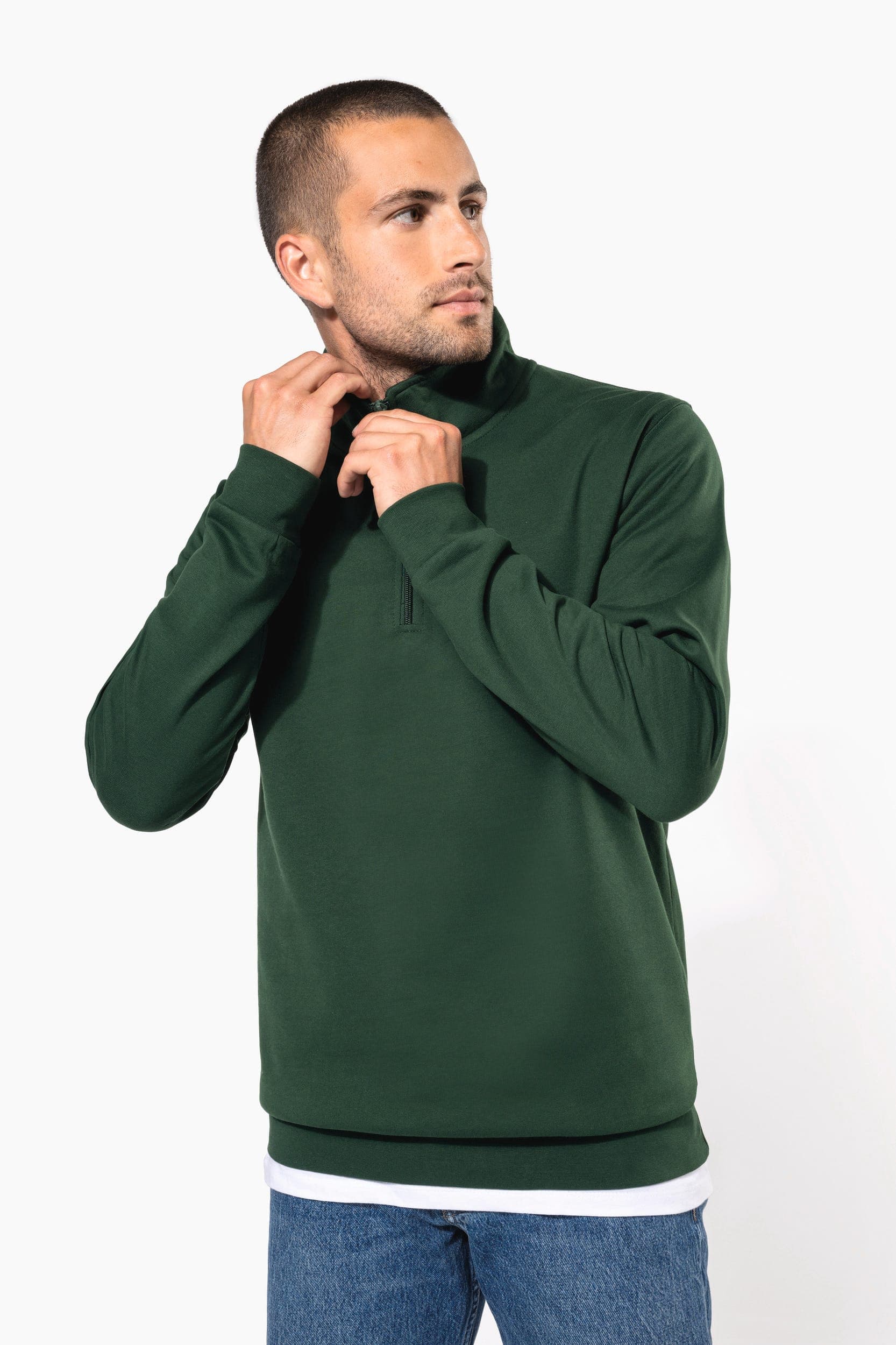Sweat-shirt col zippé homme en situation