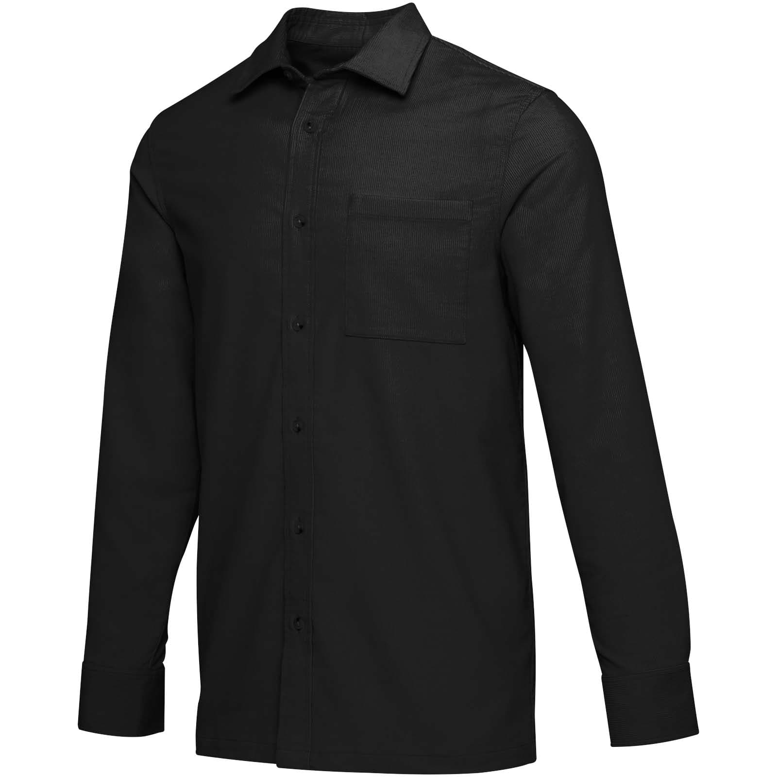Chemise unisexe en velours côtelé de 252 g/m² Alum coloris Noir