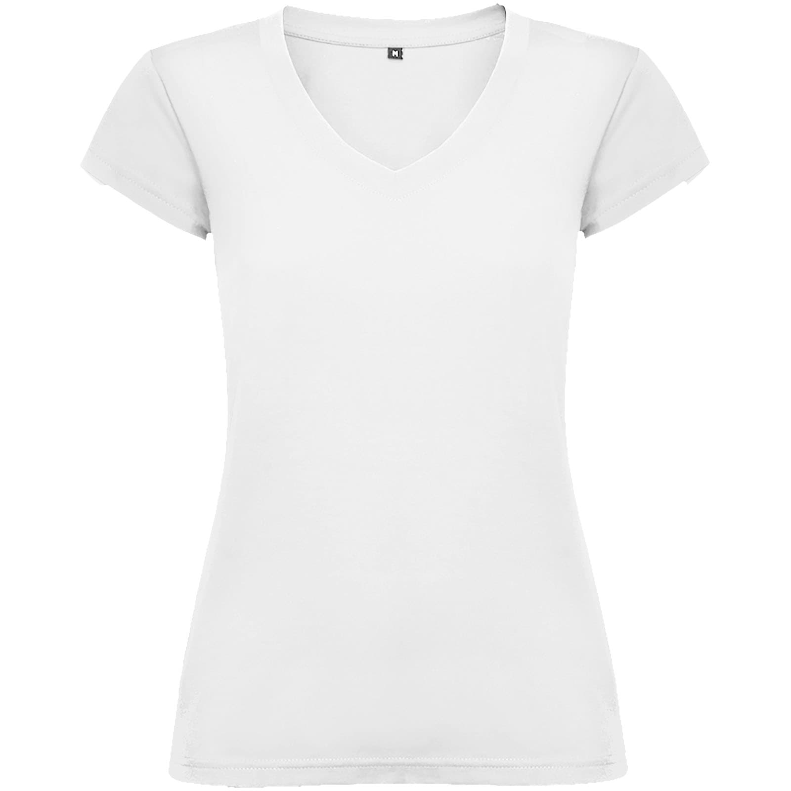T-shirt de 155 g/m² Victoria à col en V et manches courtes pour femme coloris Blanc