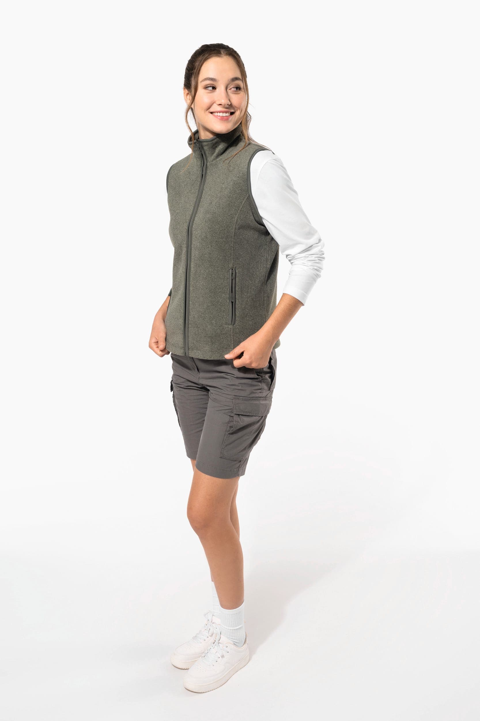Bodywarmer micropolaire femme en situation