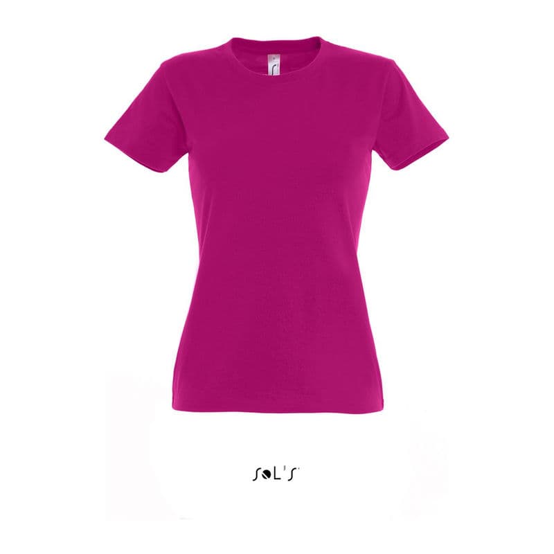 SOL'S IMPERIAL WOMAN ROUND COLLAR T-SHIRT coloris Fuchsia