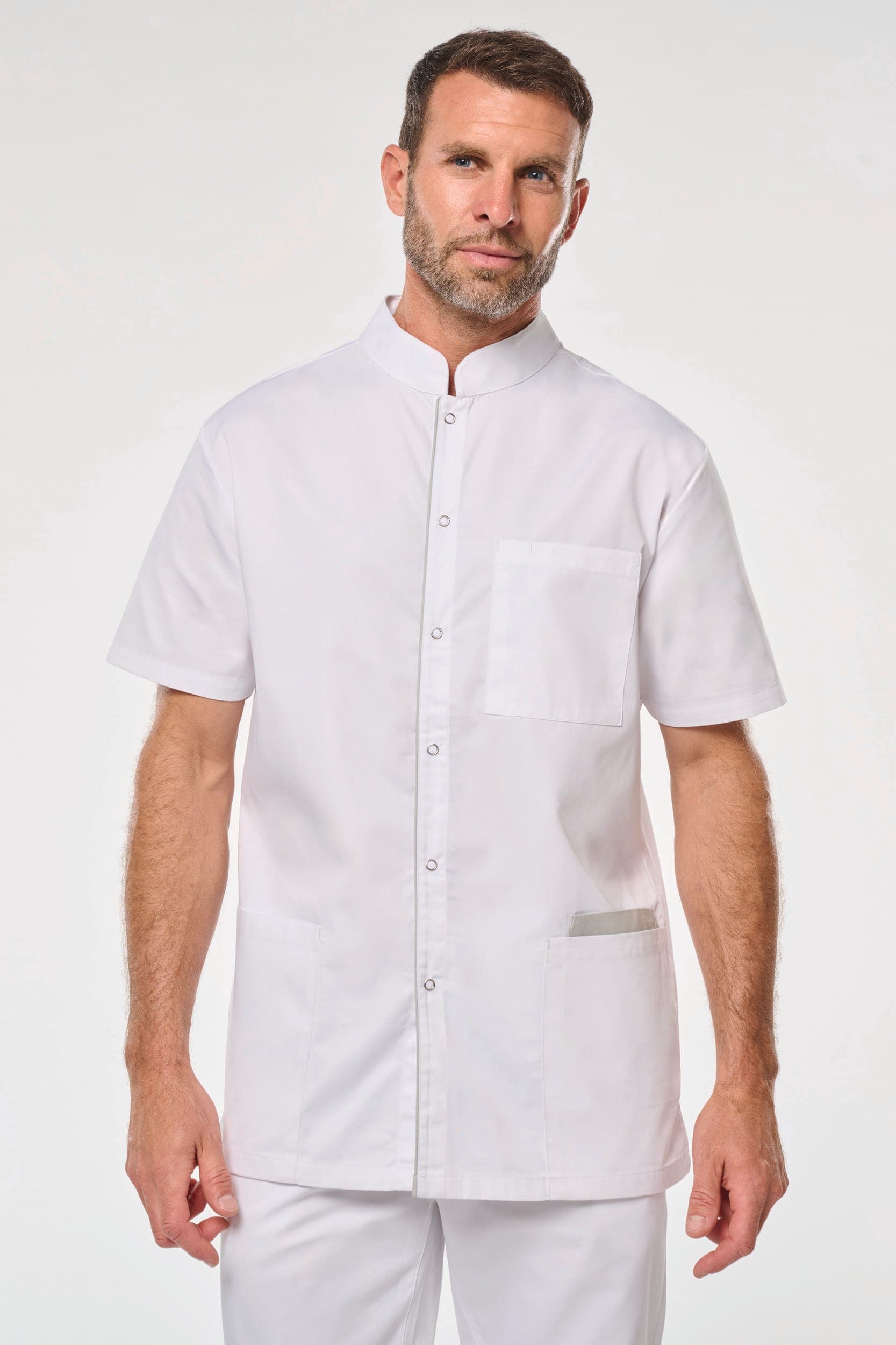 Blouse polycoton avec boutons-pression homme