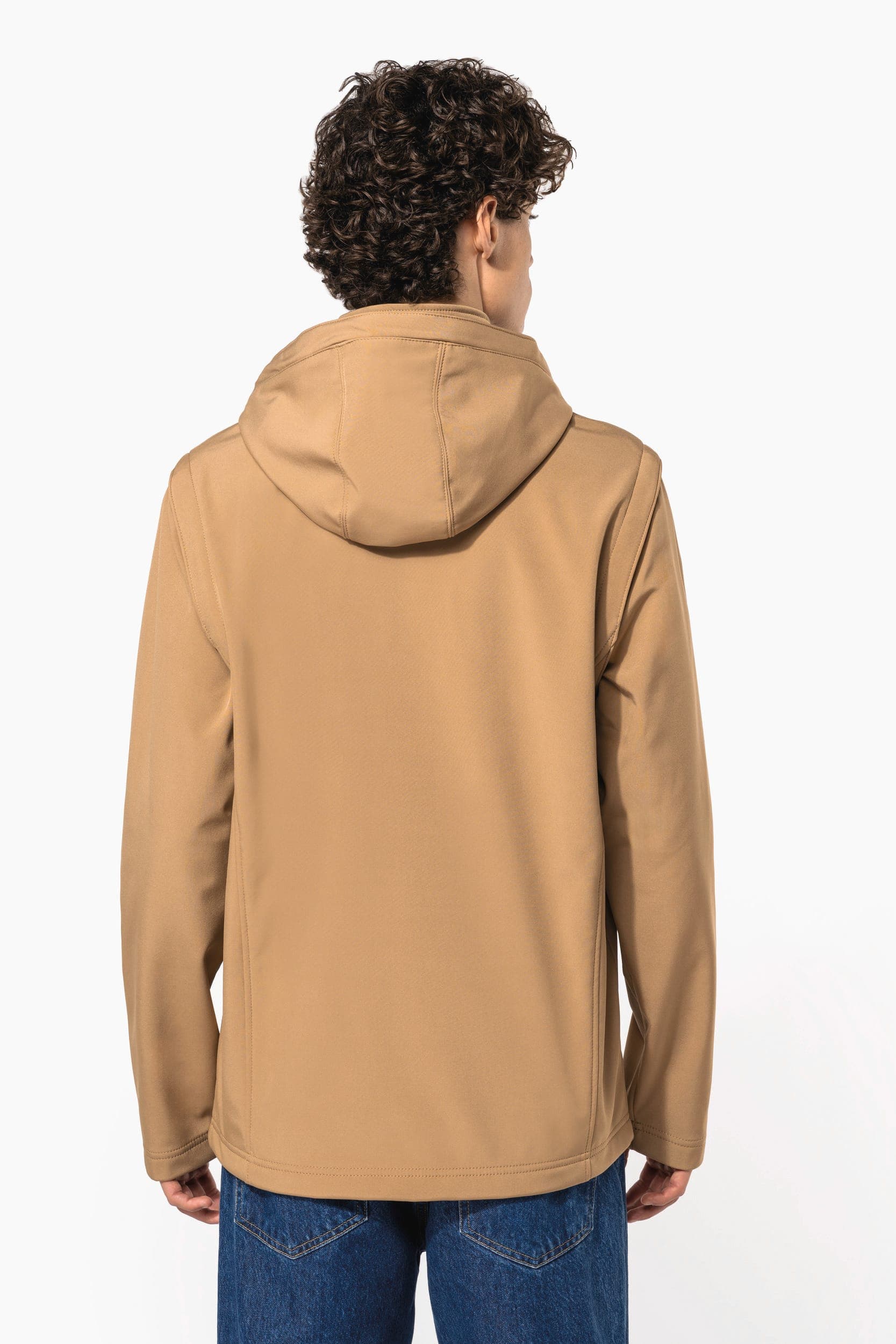 Veste Softshell 3 couches à capuche avec manches amovibles unisexe en situation