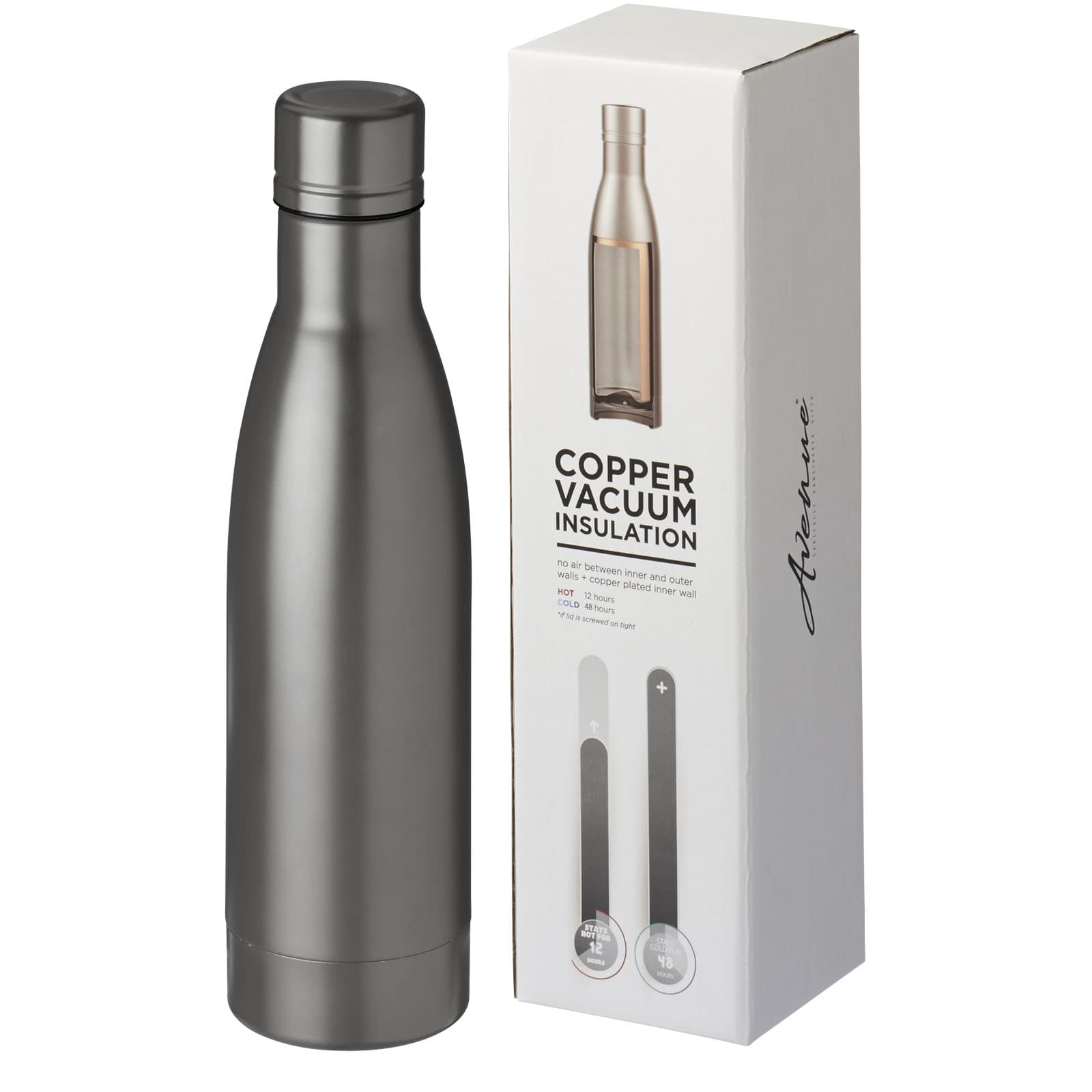 Bouteille isotherme Vasa sous vide avec couche de cuivre de 500 ml coloris Titane