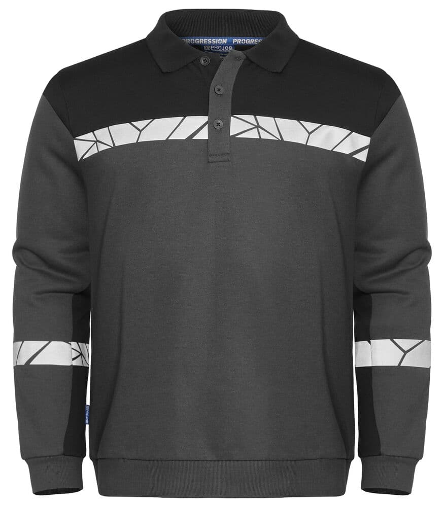 7100 POLO SWEAT coloris Gris / Noir
