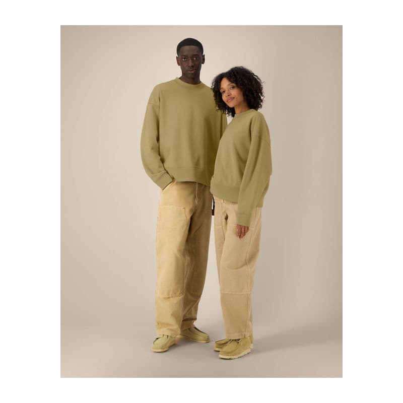 The Ryler unisexe sweatshirt col rond coloris Olive délavé