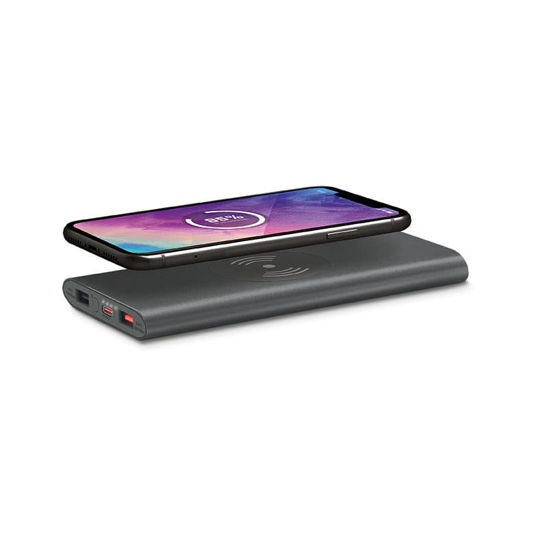 BATTERIE EXTERNE Li-po 8000 mAh ET CHARGEUR PAR INDUCTION 15W en situation