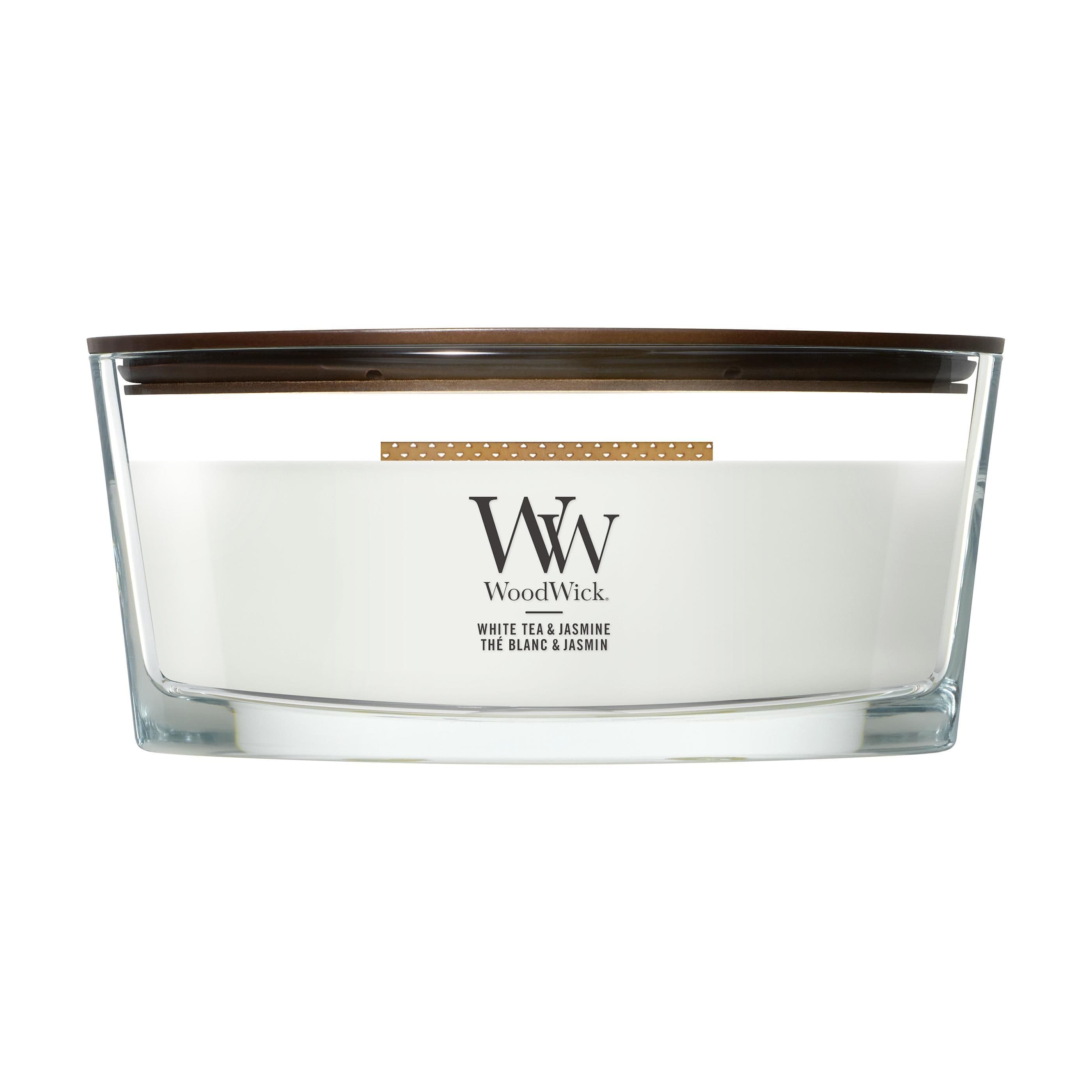 Bougie parfumée WoodWick White Tea & Jasmine ellipse
