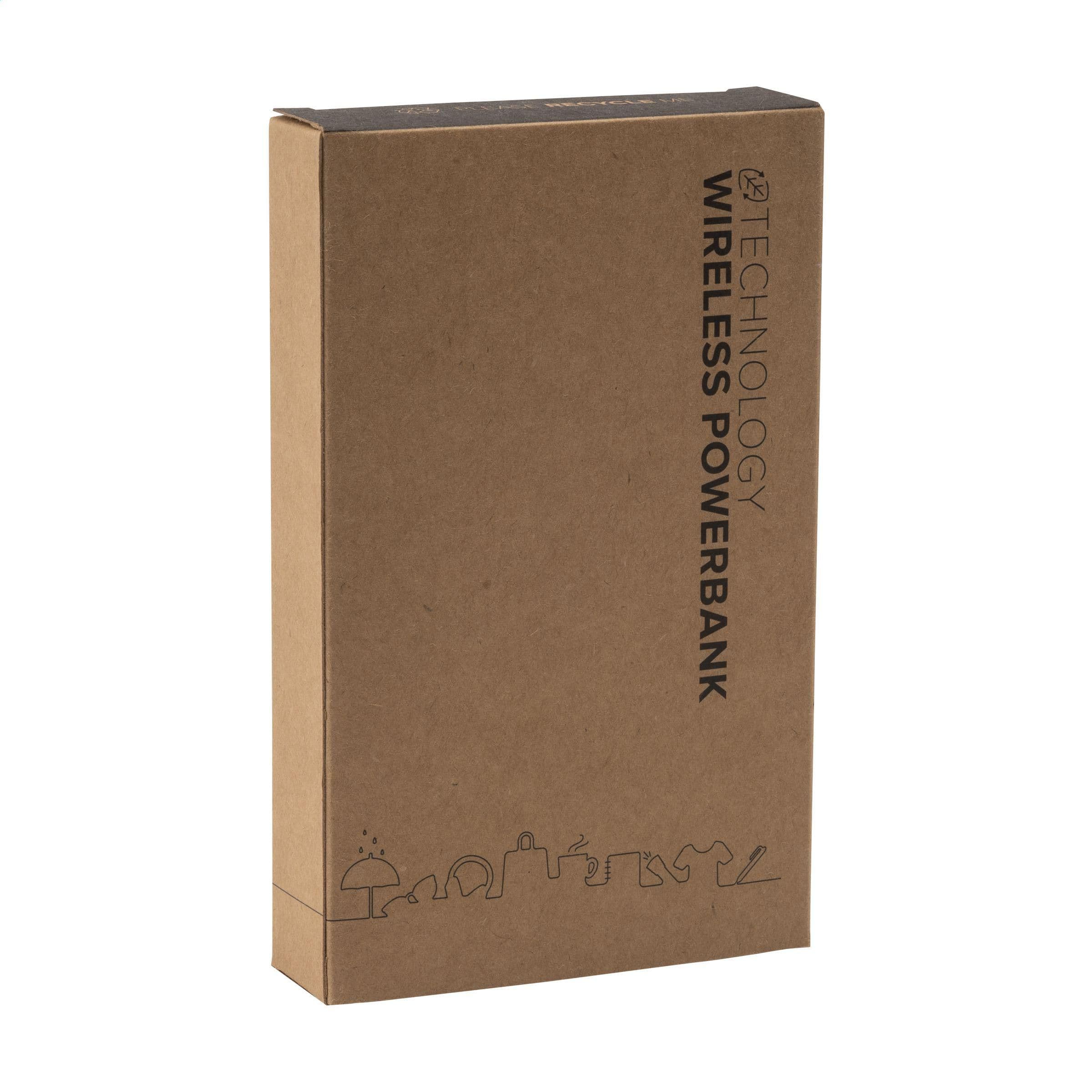 Batterie externe sans fil bambou 8000 mAh en situation