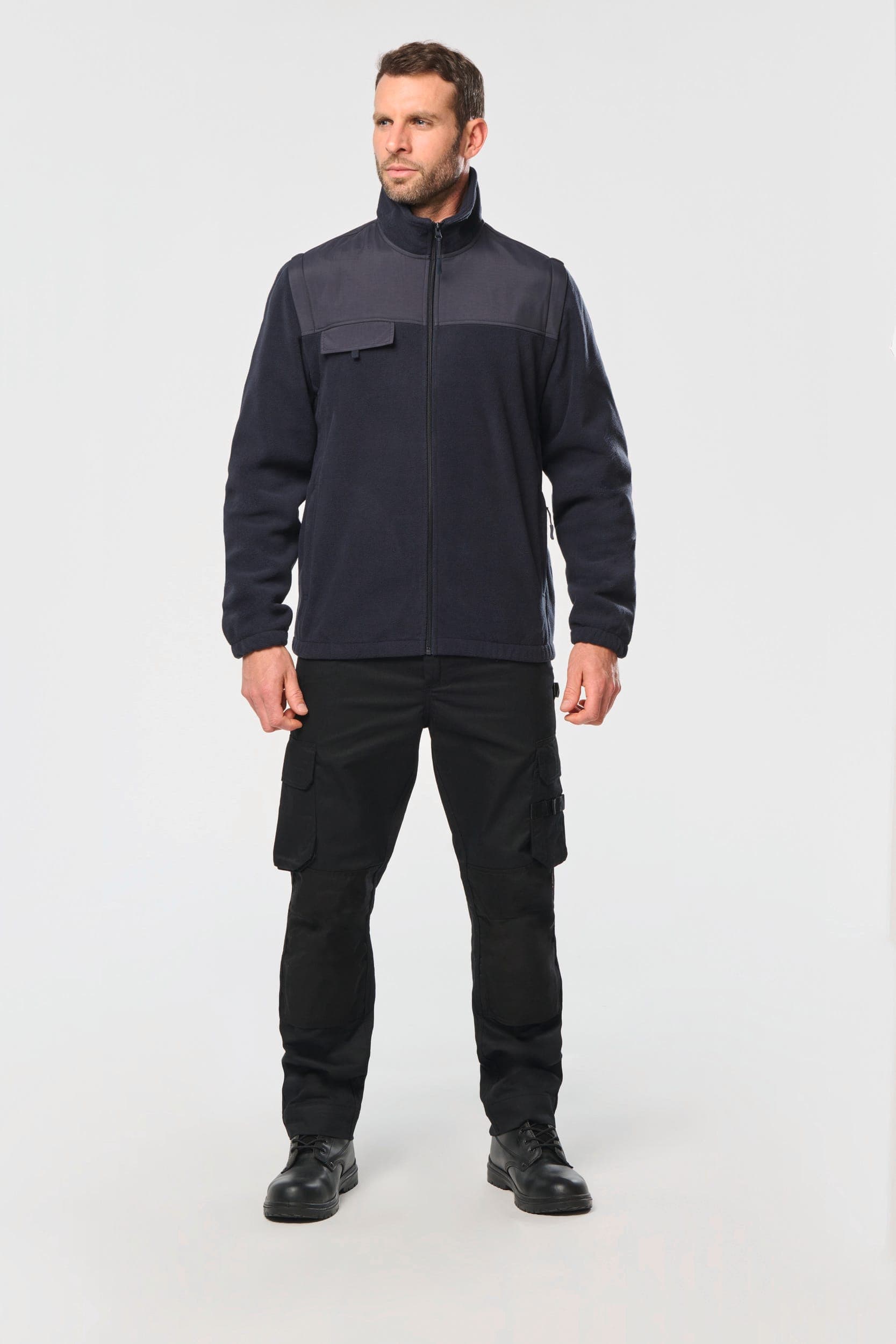Veste polaire manches amovibles homme en situation