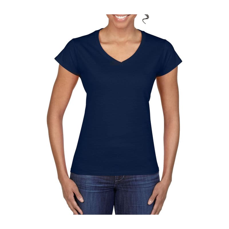 SOFTSTYLE® LADIES' V-NECK T-SHIRT coloris Marine