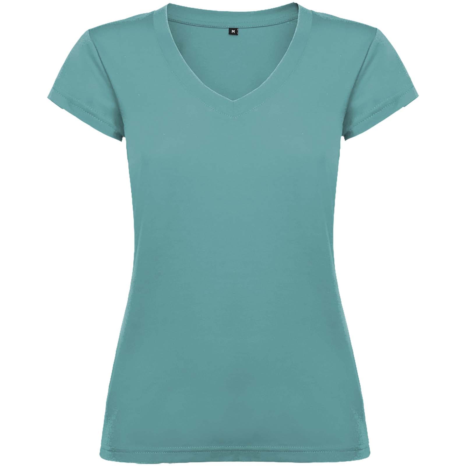 T-shirt de 155 g/m² Victoria à col en V et manches courtes pour femme coloris Bleu cendré