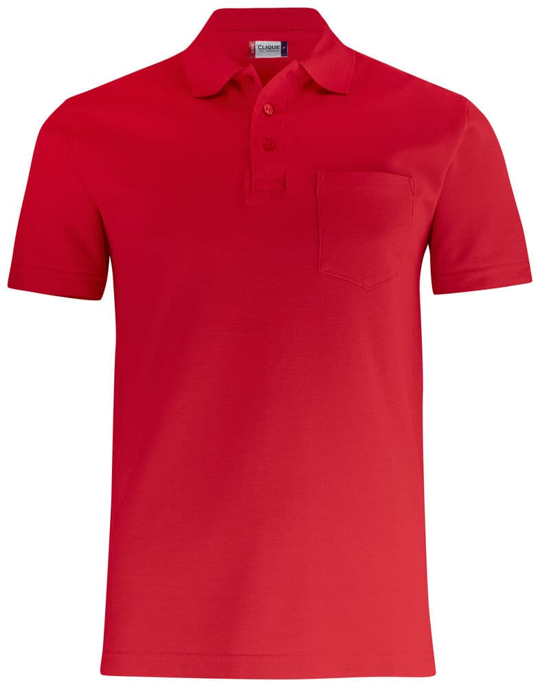 Clique Basic Polo w. Pocket coloris Rouge