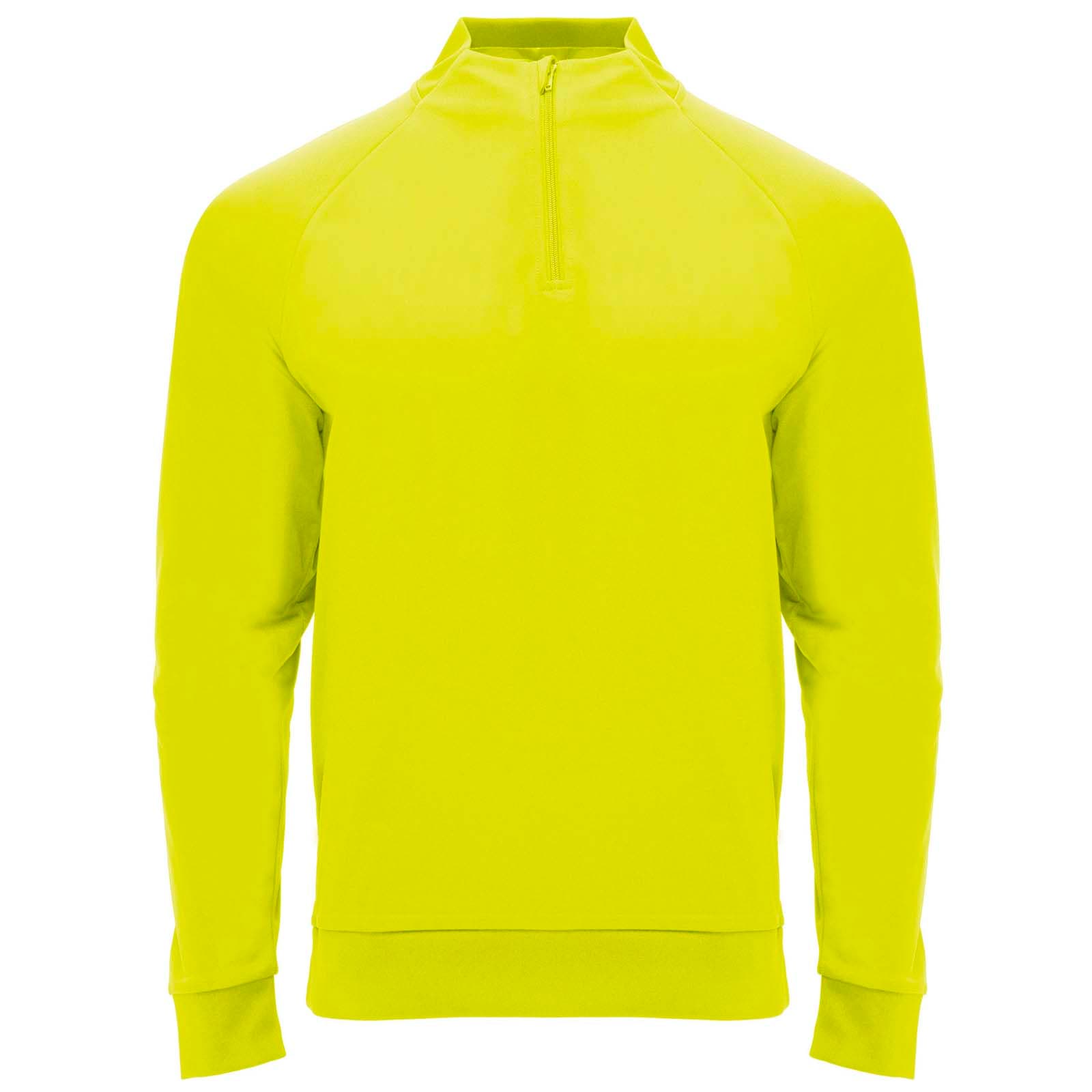 Sweatshirt de 200 g/m² Epiro à manches longues unisexe avec fermeture demi-zip coloris Jaune fluo