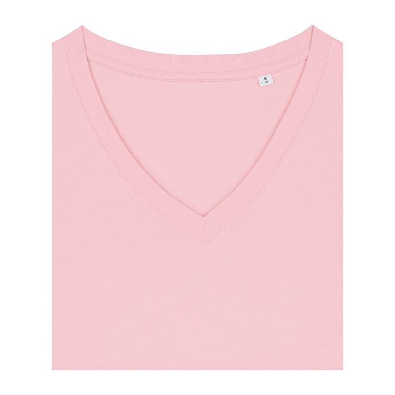 Stella Isla women's V-neck t-shirt coloris Rose Cotton