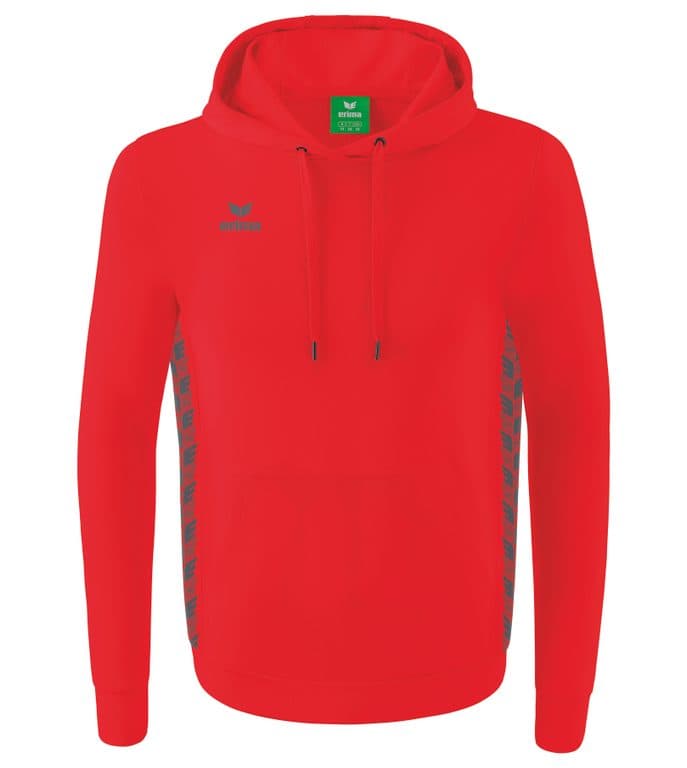 Sweat à capuche Essential Team coloris Rouge / Gris ardoise