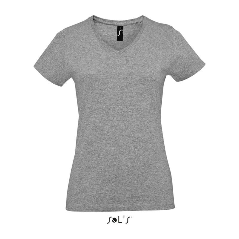 SOL'S IMPERIAL V WOMEN - V-NECK T-SHIRT coloris Gris chiné