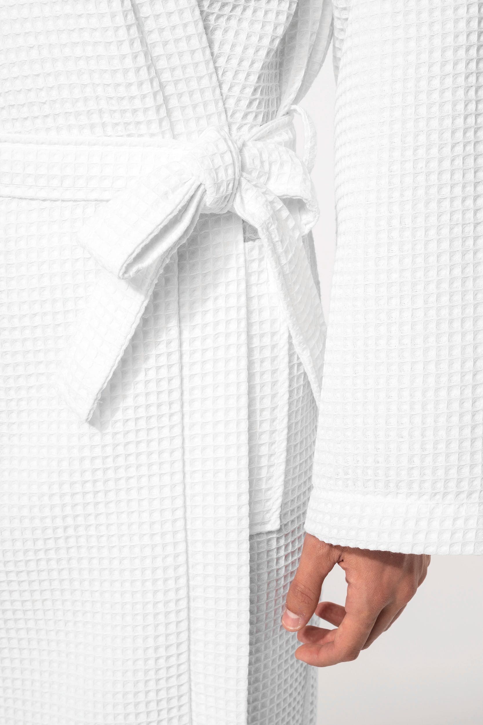 Peignoir kimono nid d'abeille en situation