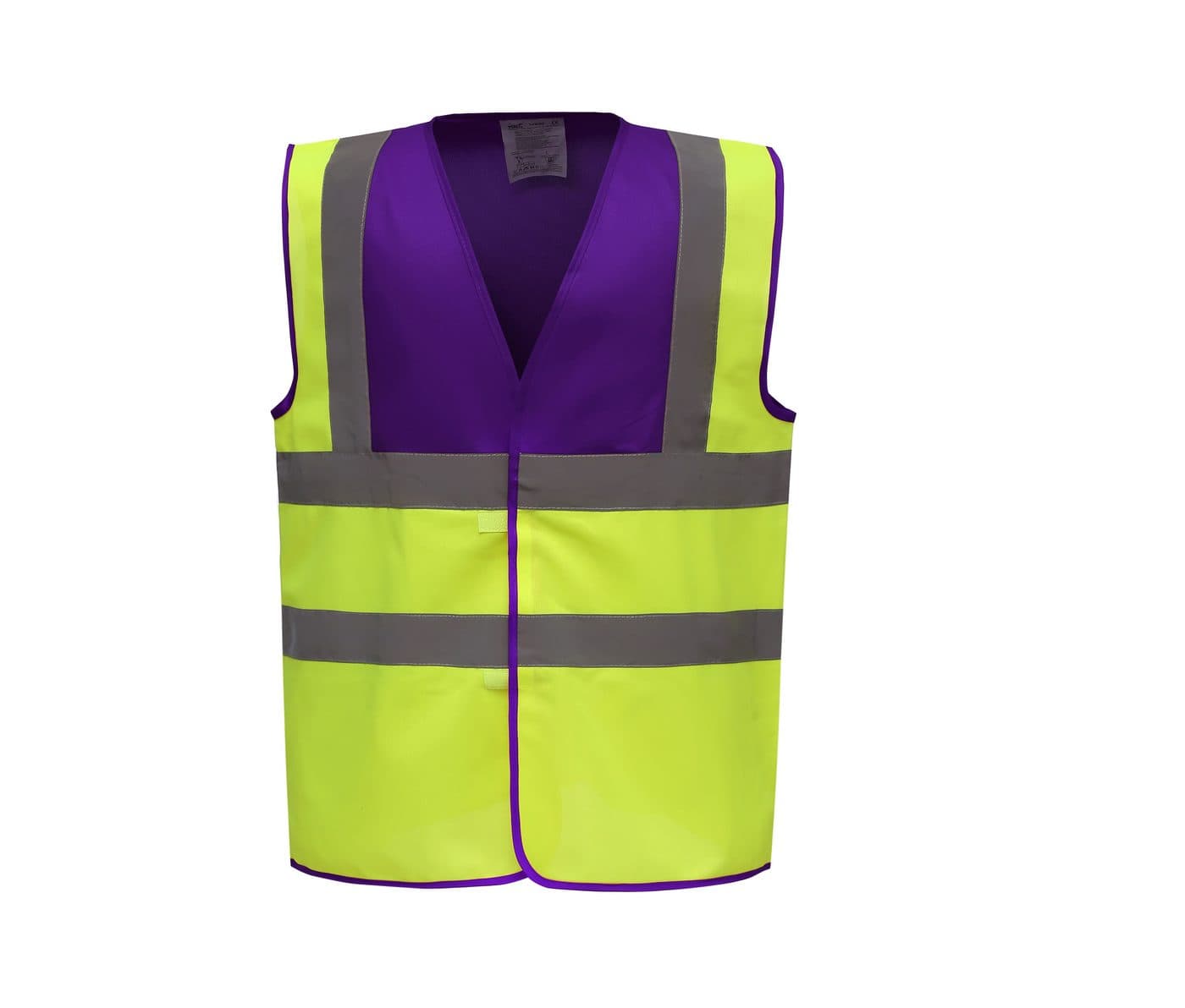 HI-VIS 2-BAND AND BRACES WAISTCOAT coloris Violet / Jaune haute visibilité