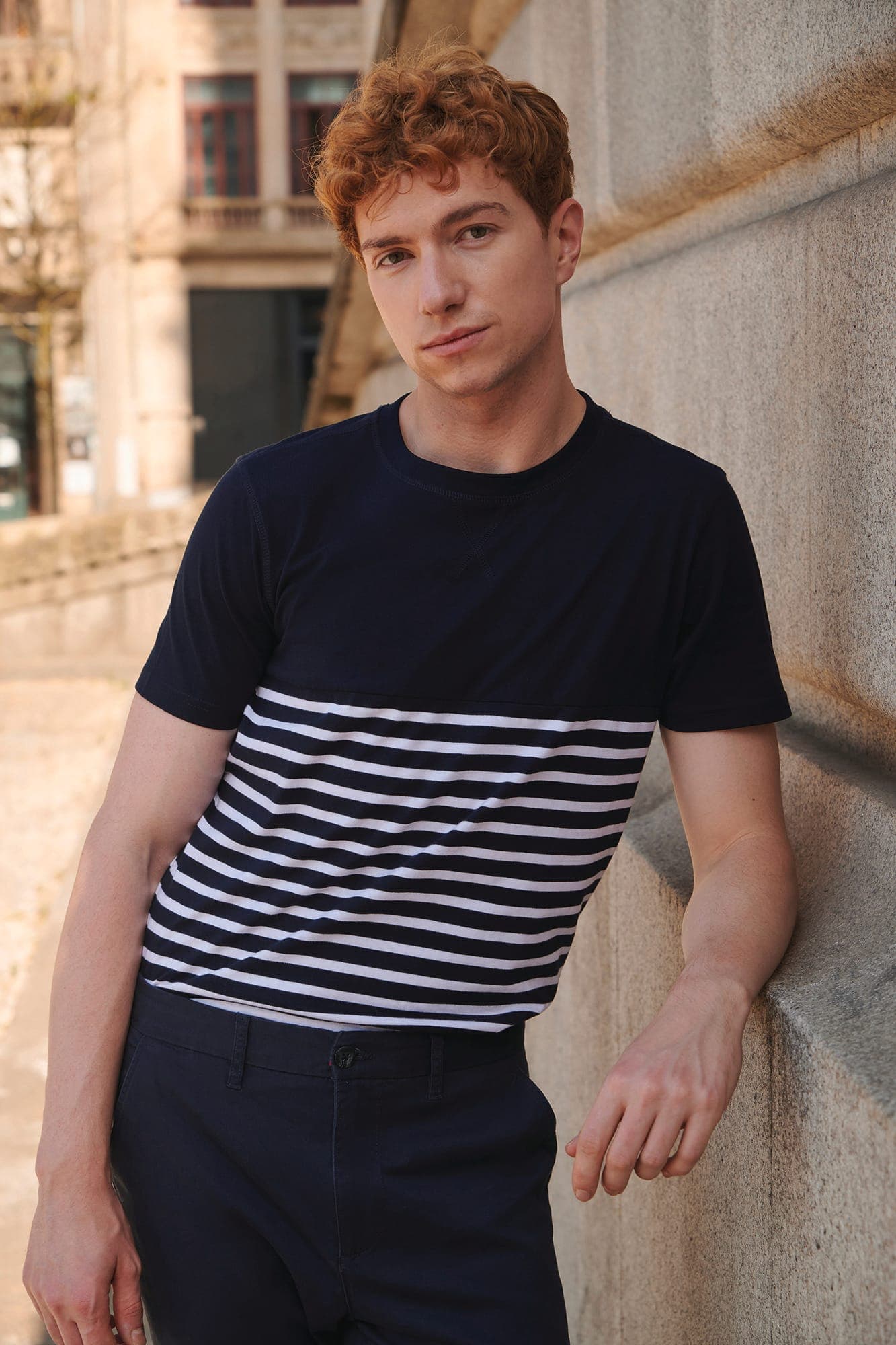 T-shirt breton à manches courtes en situation