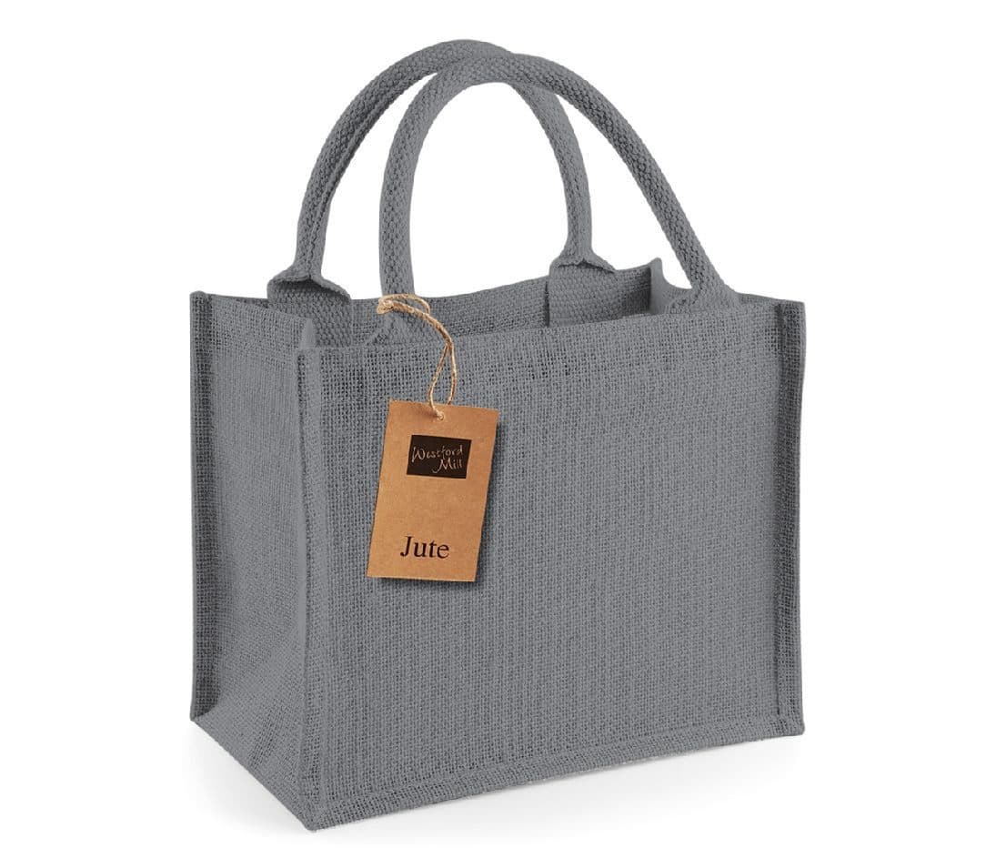JUTE MINI GIFT BAG coloris Gris graphite / Gris graphite