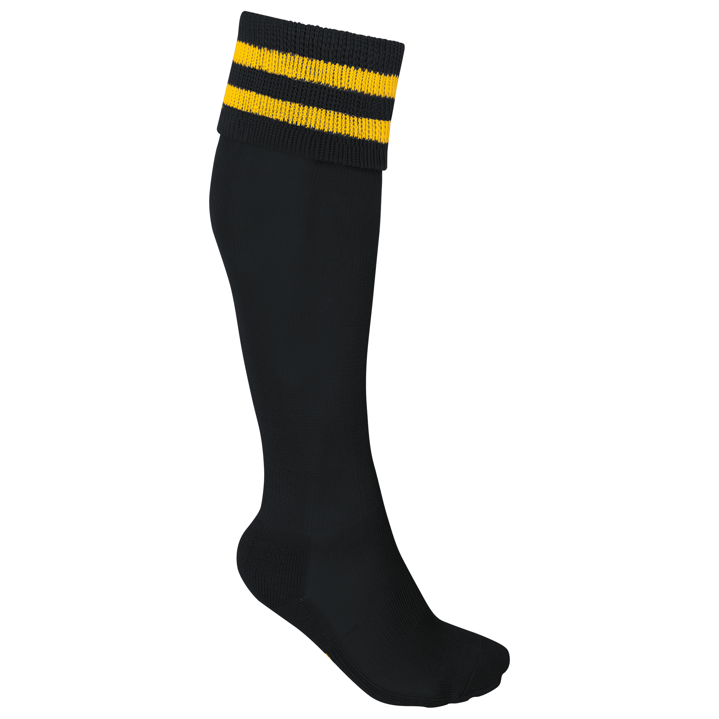 Chaussettes de sport rayées unisexe coloris Noir / Jaune sport