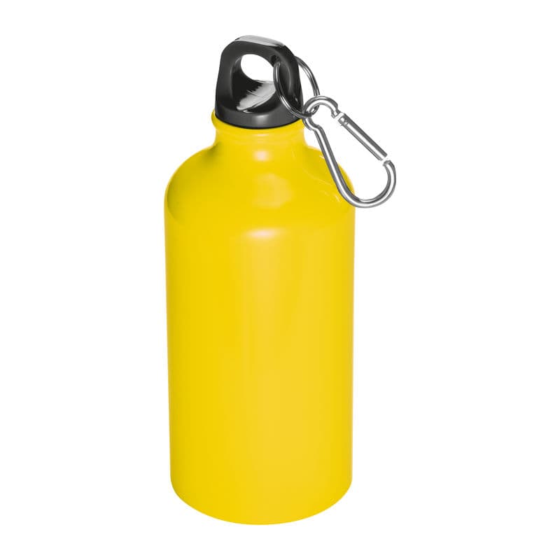 Bouteille de boisson métal avec mousqueton Kielce 500 ml coloris Jaune