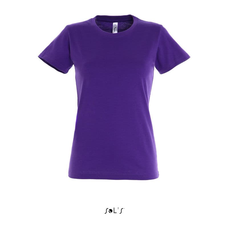SOL'S IMPERIAL WOMAN ROUND COLLAR T-SHIRT coloris Violet foncé