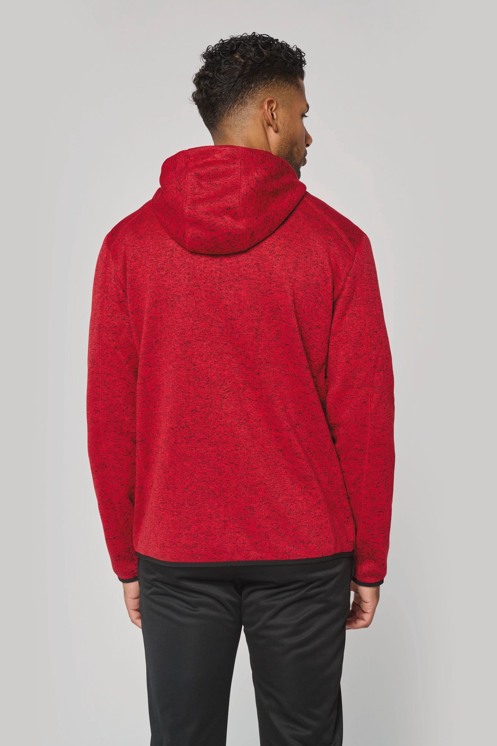 Veste à capuche chinée homme en situation