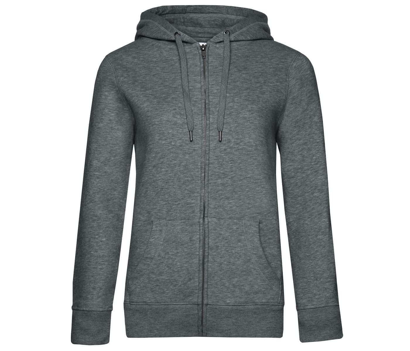 B&C QUEEN ZIPPED HOOD coloris Gris moyen chiné